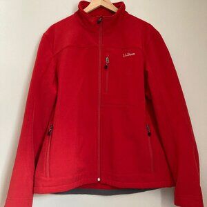 L.L. Bean Jacket Mens Large Red Softshell Fleece Outdoors Gorpcore Everyday